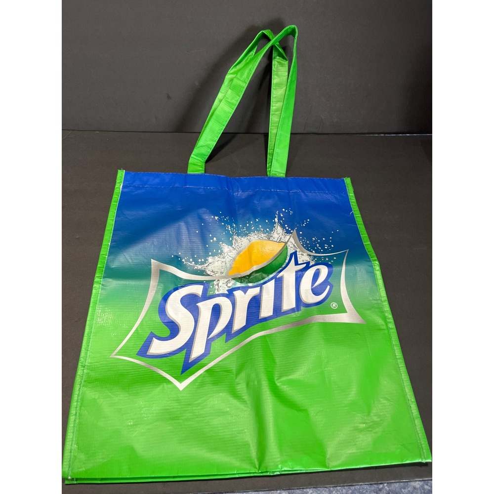 Sprite Reusable Shopping Bag Green Blue Logo Woven Polypropylene Tote